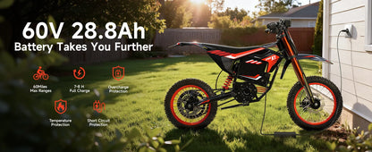 Qronge X1 Spark M Electric Dirt Bike | 4500W | 60V | Long Range