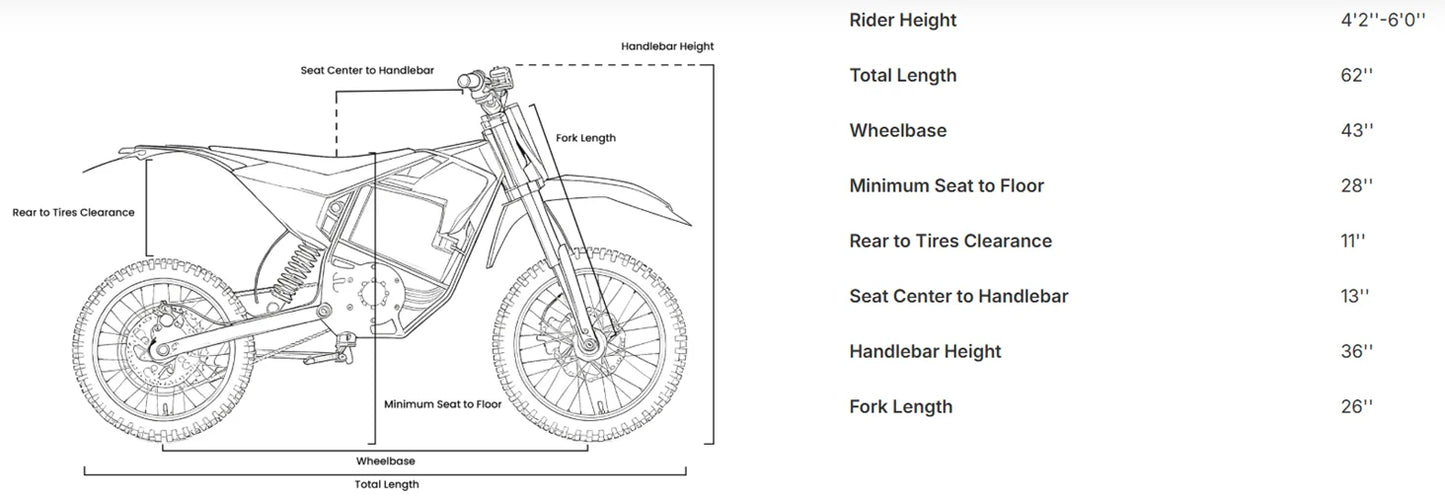 Qronge X1 Spark M Electric Dirt Bike | 4500W | 60V | Long Range